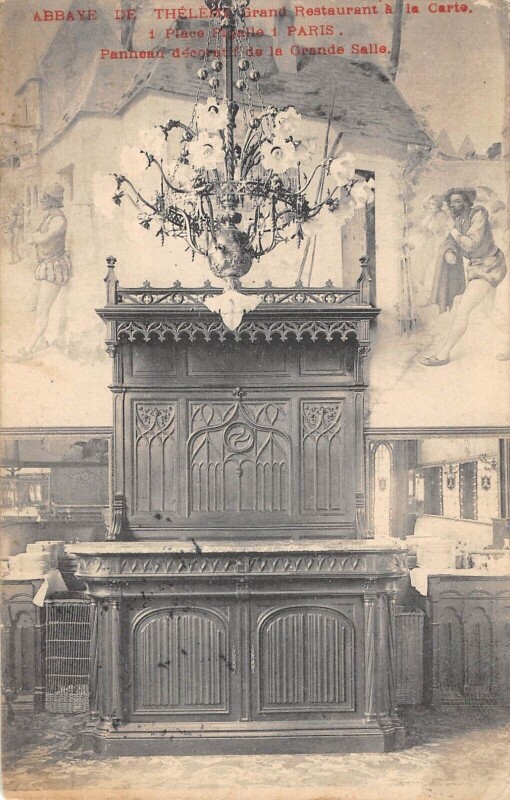 Carte postale ancienne Abbaye de Thélème - Grand Restaurant à la Carte - 1 Place Pigalle à Paris 9e