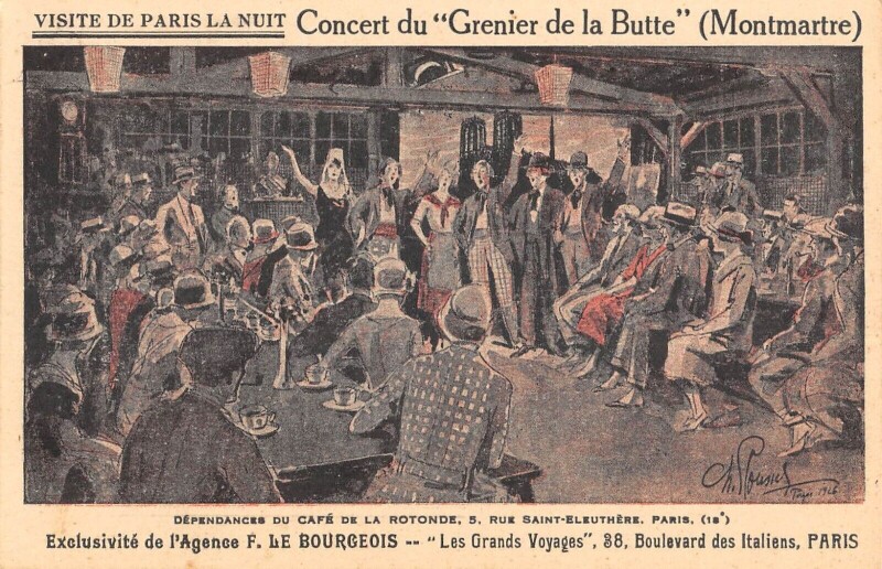 Carte postale ancienne Concert du Grenier de la Butte à Paris 18e