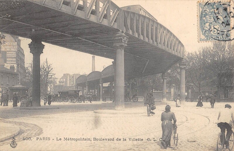 Carte postale ancienne Le Métropolitain, Boulevard de la Villette à Paris 19e