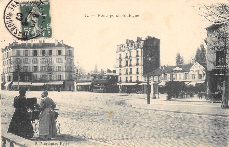 Carte postale ancienne Rond Point Boulogne