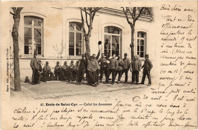 Carte postale ancienne Ecole de Saint-Cyr Calot les hommes