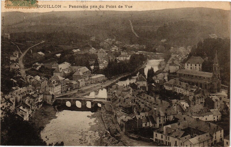 Carte postale ancienne Bouillon - Panorama pris du Point de Vue à Bouillon
