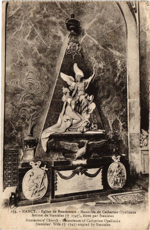Carte postale ancienne Nancy-Eglise de Bonsecours-Mausolée de Catherine Opalinska à Nancy
