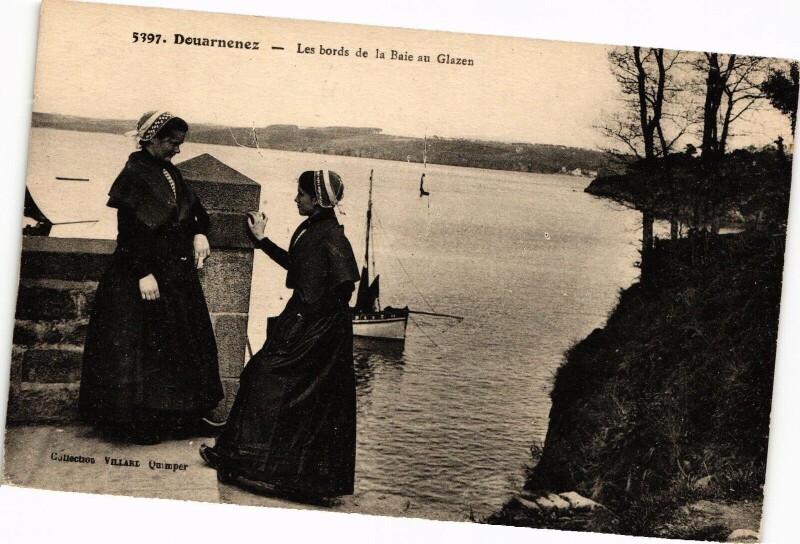 Carte postale ancienne Douarnenez - Les bords de la Baie an Glazen à Douarnenez