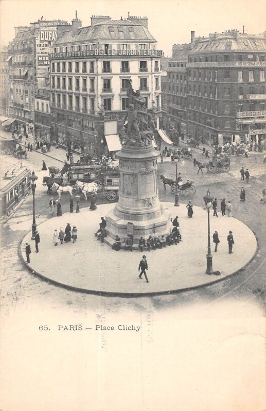 Carte postale ancienne Paris IXe Place Clichy à Paris 9e
