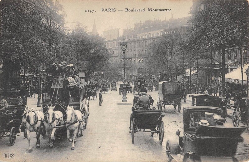 Carte postale ancienne Paris IXe Boulevard Montmartre à Paris 9e