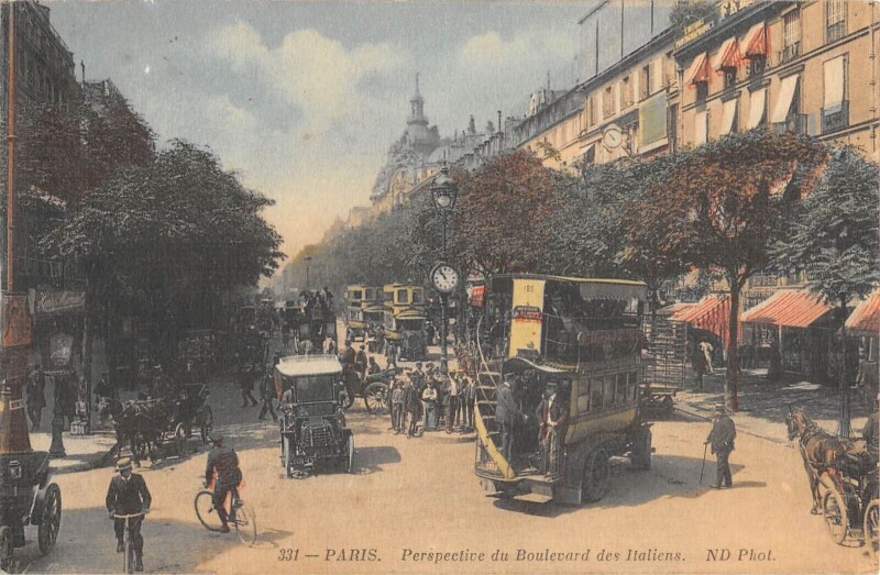 Carte postale ancienne Paris IXe Perspective Du Boulevard Des Italiens à Paris 9e