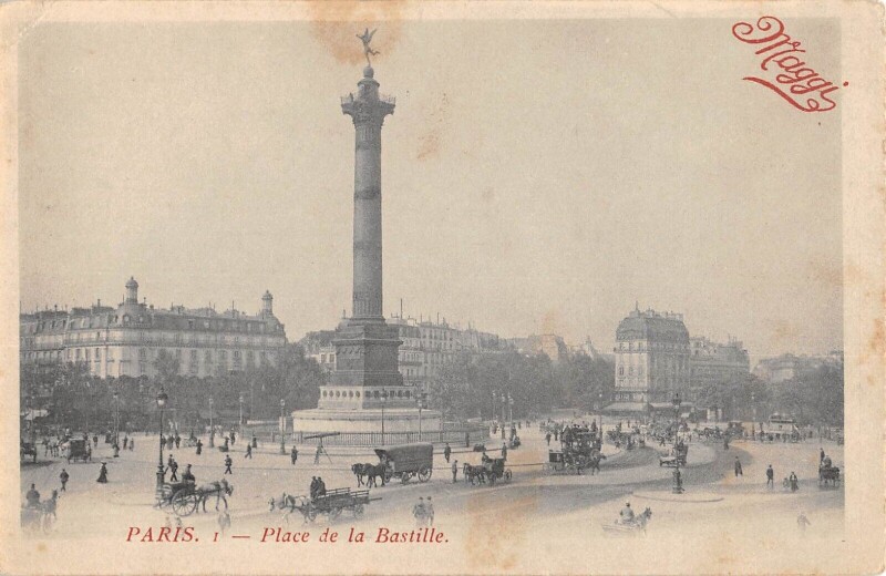 Carte postale ancienne Paris XIIe Place De La Bastille à Paris 12e
