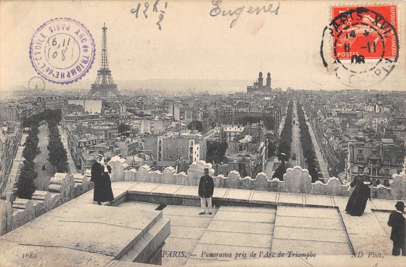 Carte postale ancienne Panorama pris de l'Arc de Triomphe à Paris 16e