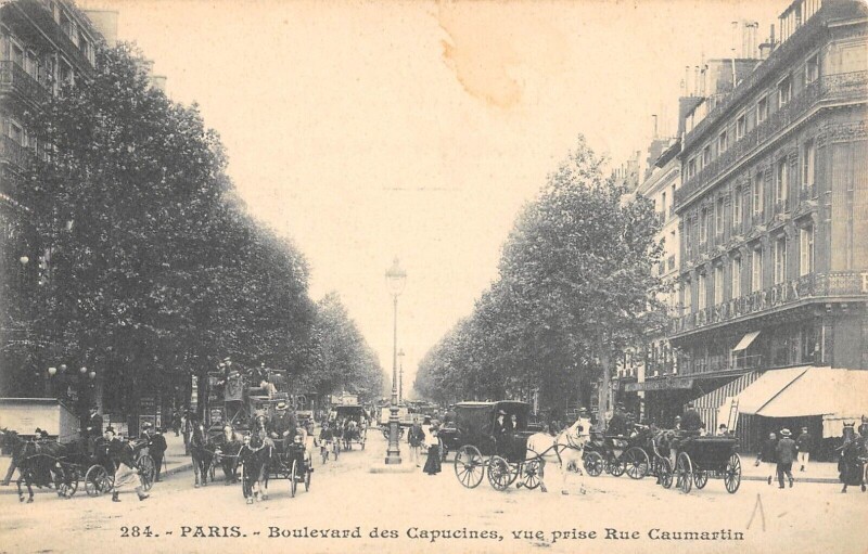 Carte postale ancienne Paris IXe Boulevard Des Capucines Vue Prise De Caumartin à Paris 9e