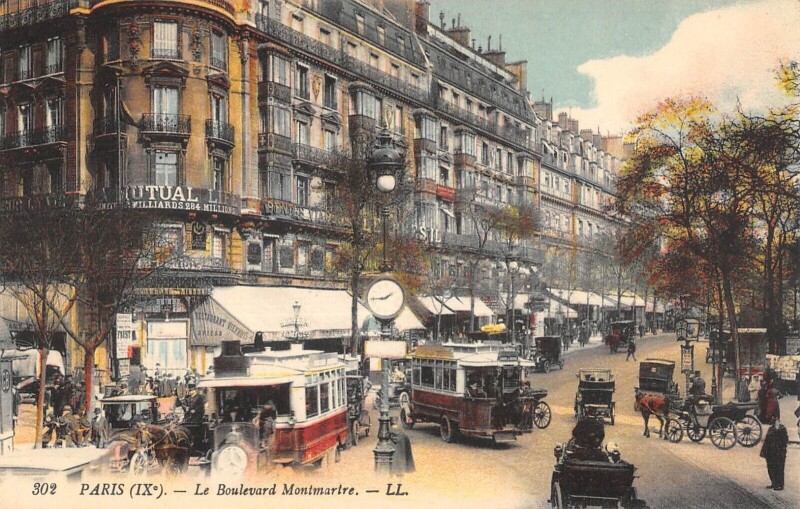 Carte postale ancienne Paris Ixe le boulevard montmartre à Paris 9e