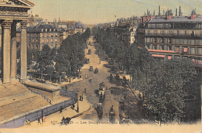 Carte postale ancienne Paris IXe Les Boulevards Vus De La Madeleine à Paris 9e