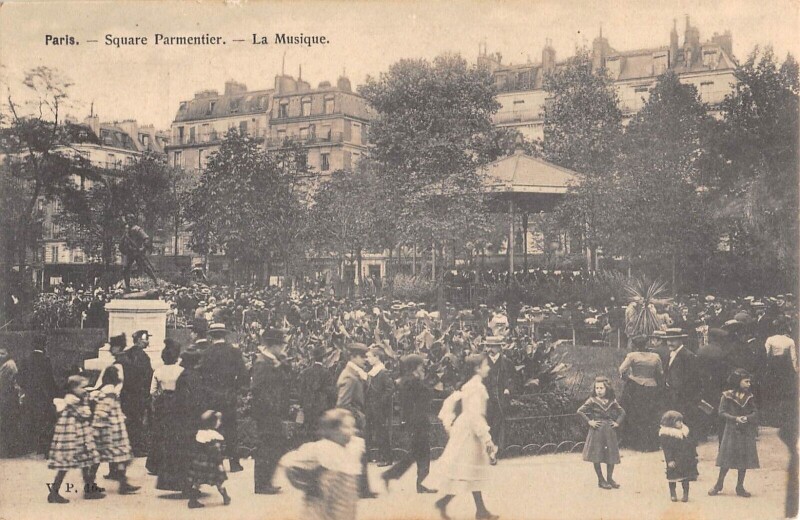 Carte postale ancienne Square Parmentier - La Musique à Paris 11e