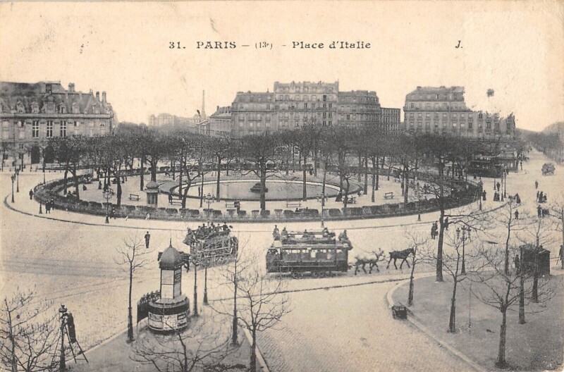 Carte postale ancienne Place d'Italie à Paris 13e