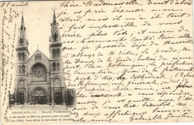 Carte postale ancienne Charleville - Eglise Paroissiale