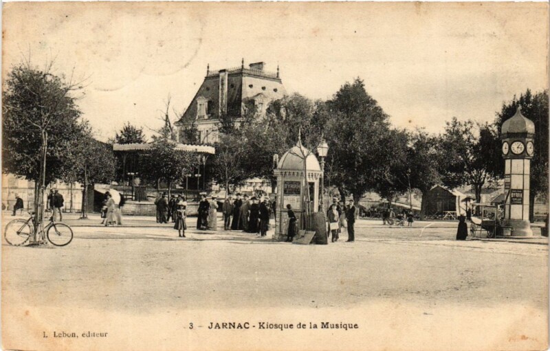 Carte postale ancienne Jarnac - Kiosque de la Musique à Jarnac