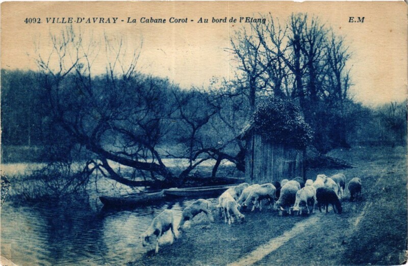 Carte postale ancienne Ville-d'Avray La Cabane Corot-Au bord de l'Etang à Ville-d'Avray