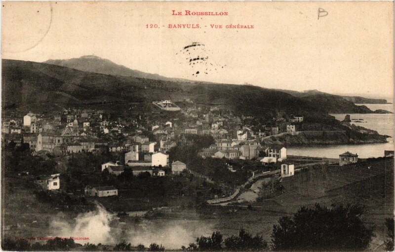 Carte postale ancienne Le Roussillon - Banyuls - Vue générale