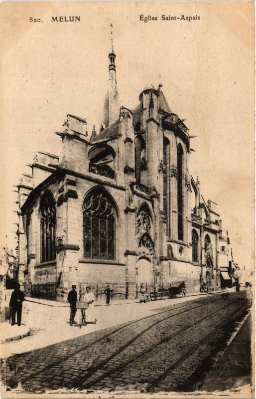 Carte postale ancienne Melun - Saint-Aspais à Melun