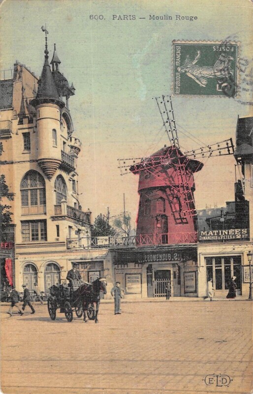 Carte postale ancienne Moulin Rouge à Paris 9e