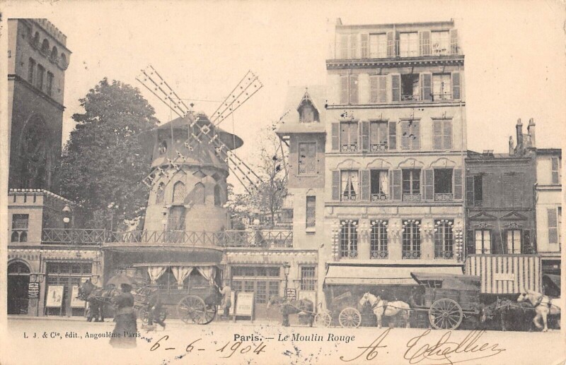 Carte postale ancienne Le Moulin-Rouge à Paris 18e