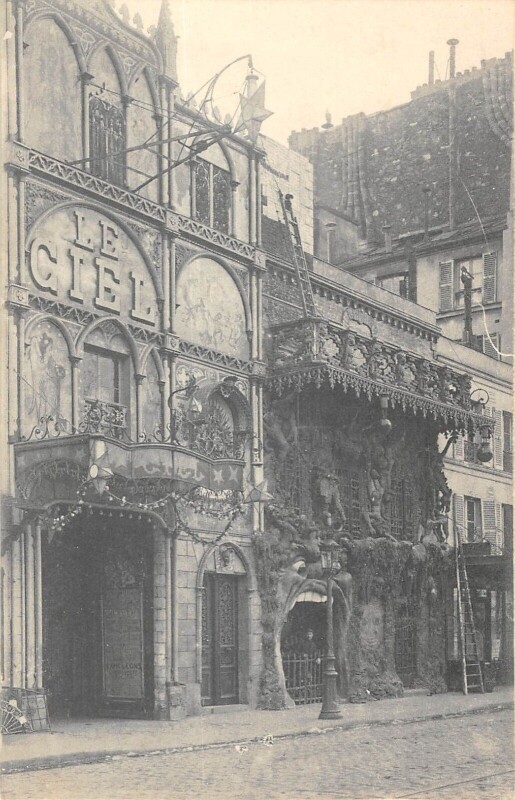 Carte postale ancienne Boulevard de Clichy - Cabarets du Ciel et de l'Enfer à Paris 9e