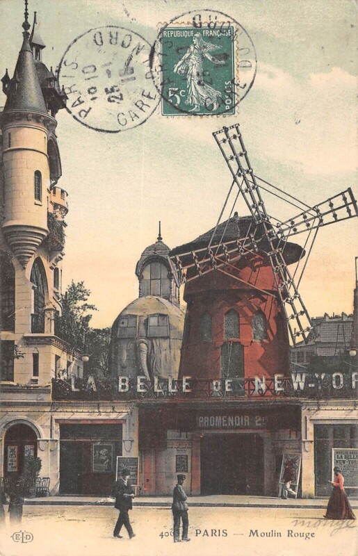Carte postale ancienne Moulin Rouge à Paris 9e