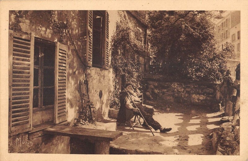 Carte postale ancienne Le Lapin Agile cabaret artistique de Montmartre - le Père Frédé à Paris 18e