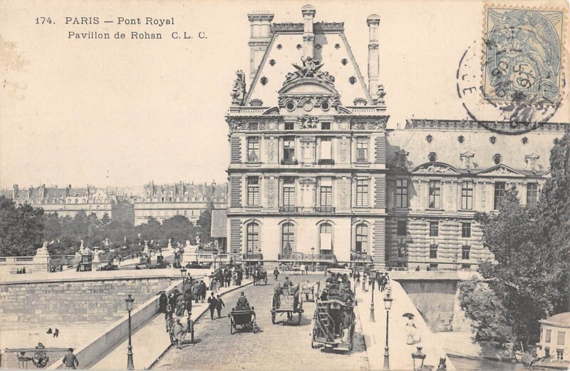 Carte postale ancienne Paris Pont Royal Pavillon De Rohan