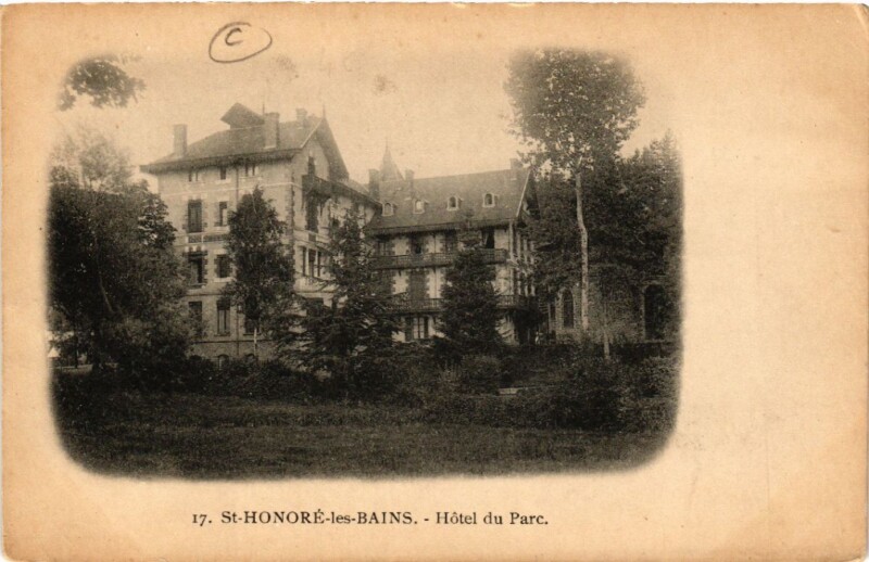 Carte postale ancienne Saint-Honore-les-Bains - Hotel du Parc à Saint-Honoré-les-Bains