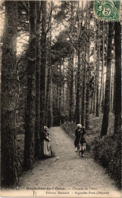 Carte postale ancienne Bagnoles-de-l'Orne - Chemin de l'Abri
