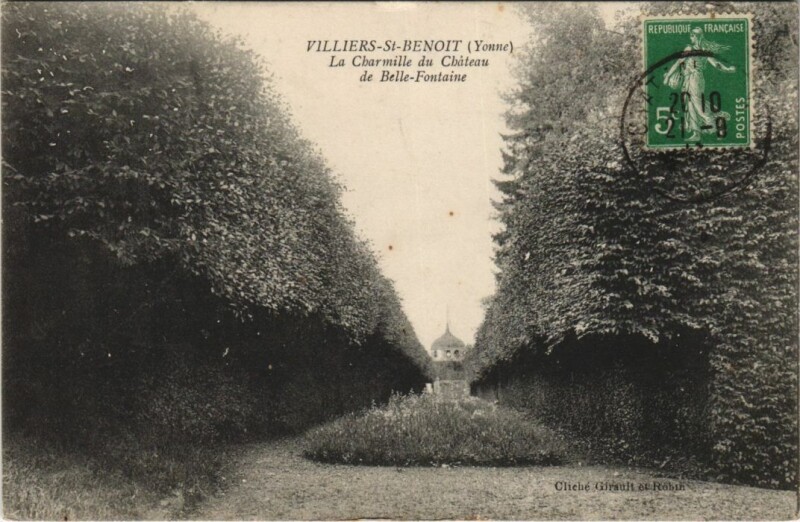 Carte postale ancienne Villiers-Saint-Benoit La Charmille du Chateau de Belle-Fontaine