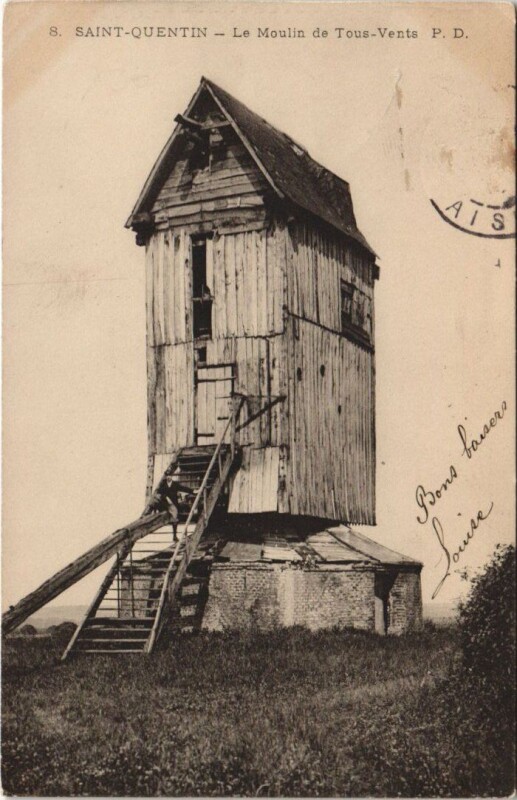 Carte postale ancienne Saint-Quentin Le Moulin de Tous-Vents à Saint-Quentin