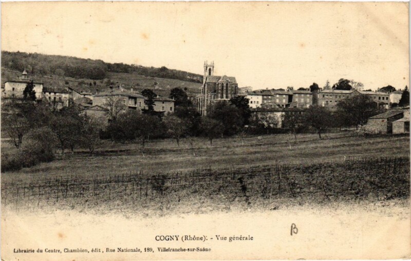 Carte postale ancienne Cogny Vue générale à Cogny