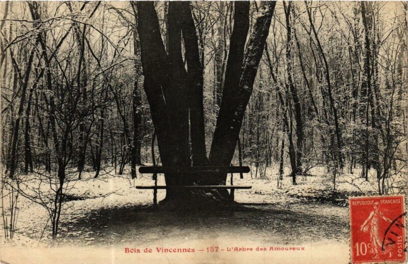 Carte postale ancienne Paris 12e Bois de Vincennes. L'Arbre des Amoureux F. Fleury à Paris 12e