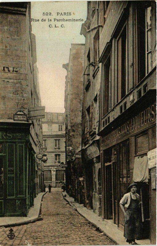 Carte postale ancienne Paris 5e Rue de la Parcheminerie. à Paris 5e