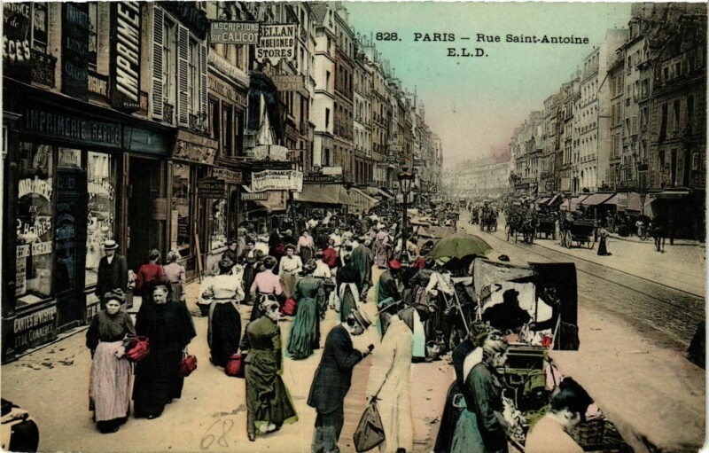 Carte postale ancienne Paris 4e Rue Saint-Antoine. à Paris 4e