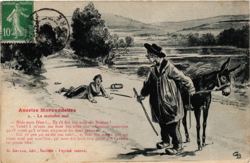 Carte postale ancienne Anneries Morvandelles Le moindre mal