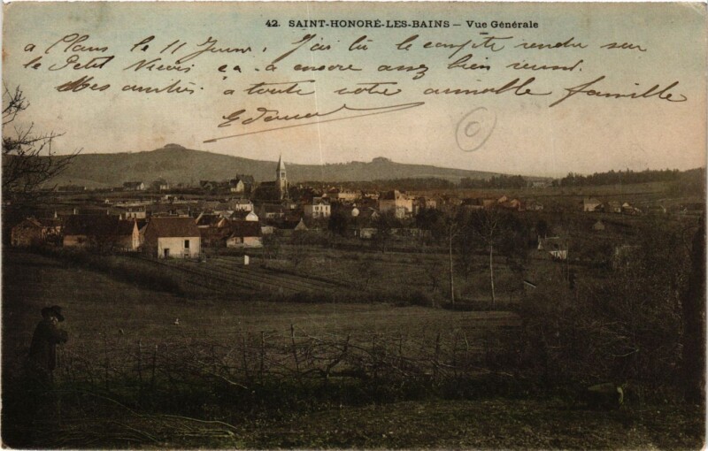 Carte postale ancienne Saint-Honore-les-Bains-Vue générale