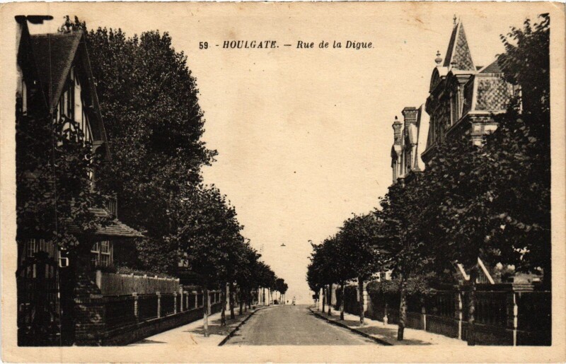 Carte postale ancienne Houlgate Rue de la Digue à Houlgate