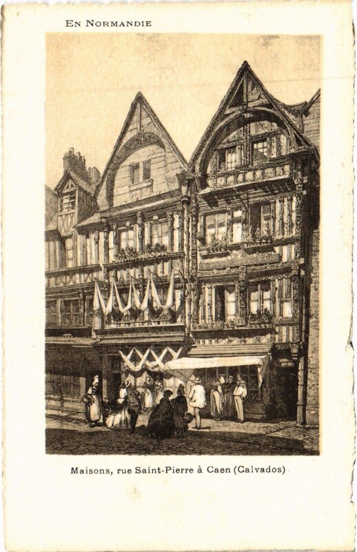 Carte postale ancienne Caen Maisons - Rue Saint-Pierre à Maisons
