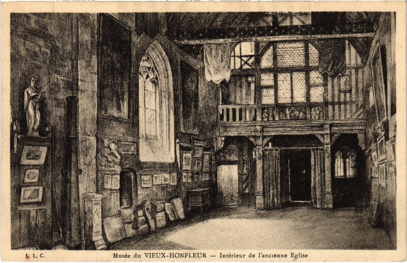 Carte postale ancienne Honfleur Musee du Vieux Honfleur - Interieur de l'Ancienne Eglise à Honfleur
