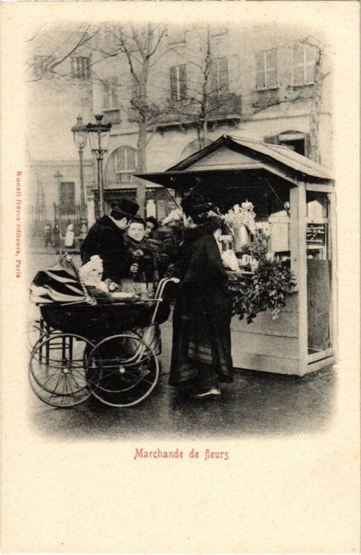 Carte postale ancienne Paris Petits Metiers la marchande de fleurs à Paris