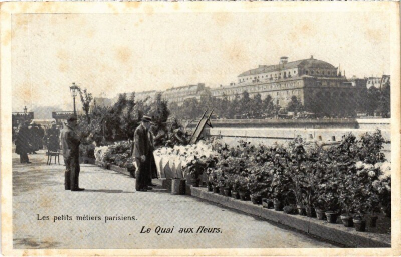 Carte postale ancienne Paris Petits Metiers Quai aux Fleurs