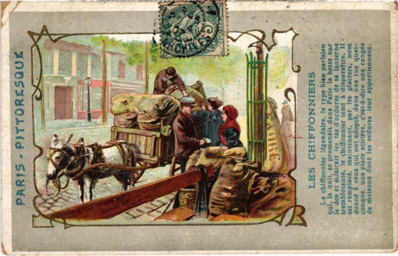 Carte postale ancienne Paris Pittoresque Les Chiffonniers