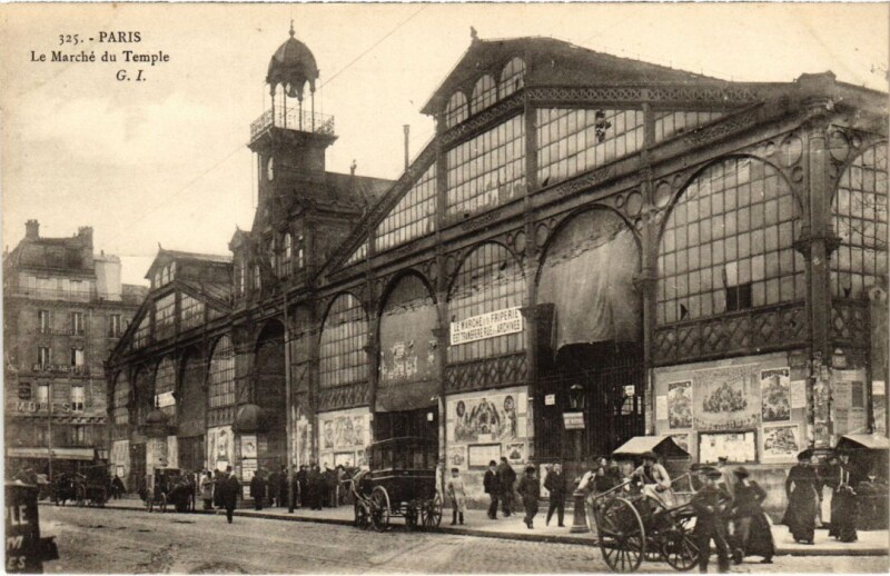 Carte postale ancienne Paris 3e Marche du Temple à Paris 3e