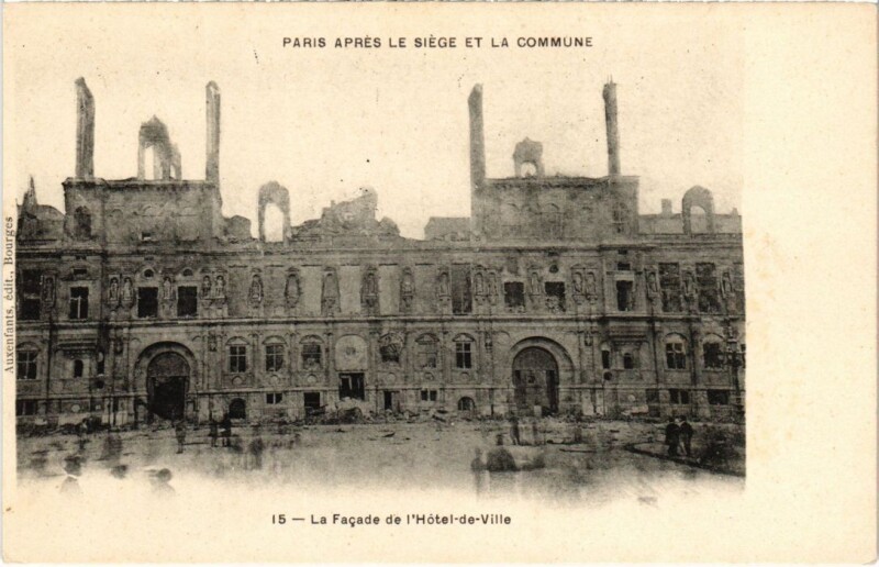 Carte postale ancienne Paris 4e apres le Siege et la Commune Hotel de Ville à Paris 4e