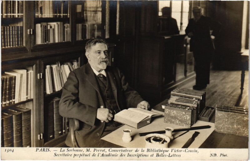 Carte postale ancienne Paris 5e la Sorbonne M. Perrot Conservateur Bibliothque à Paris 5e