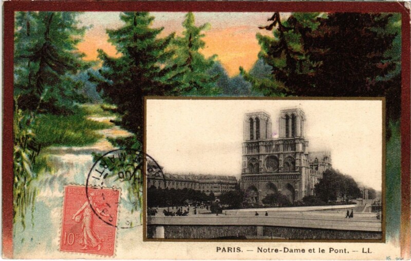 Carte postale ancienne Paris 4e Notre-Dame et le Pont à Paris 4e
