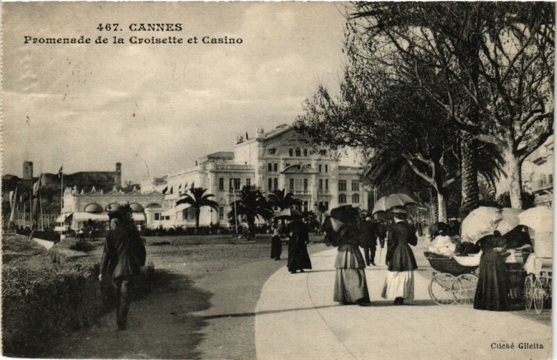 Carte postale ancienne Cannes Promenade de la Croisette et Casino à Cannes